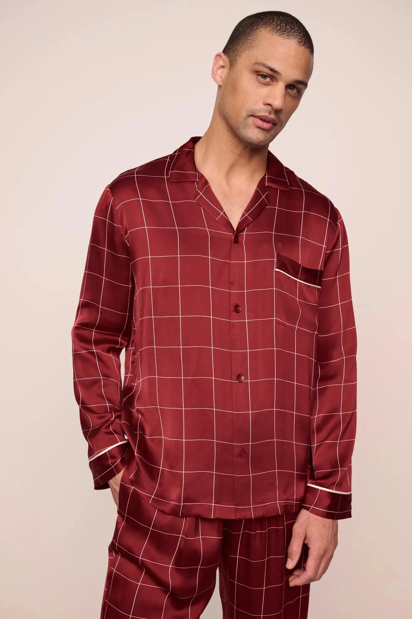 Eberjey x Lily Aldridge - Charles Washable Silk Printed Long PJ Set - Image 2