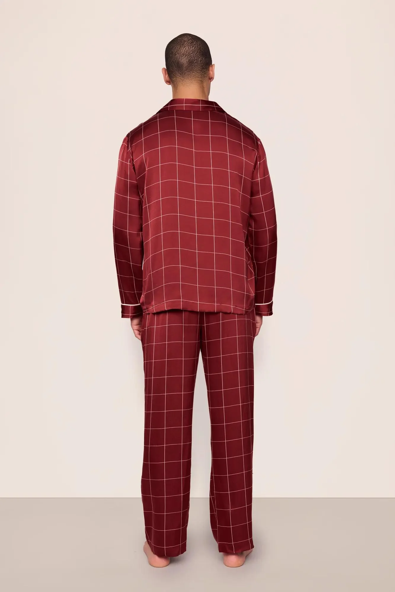 Eberjey x Lily Aldridge - Charles Washable Silk Printed Long PJ Set - Image 3