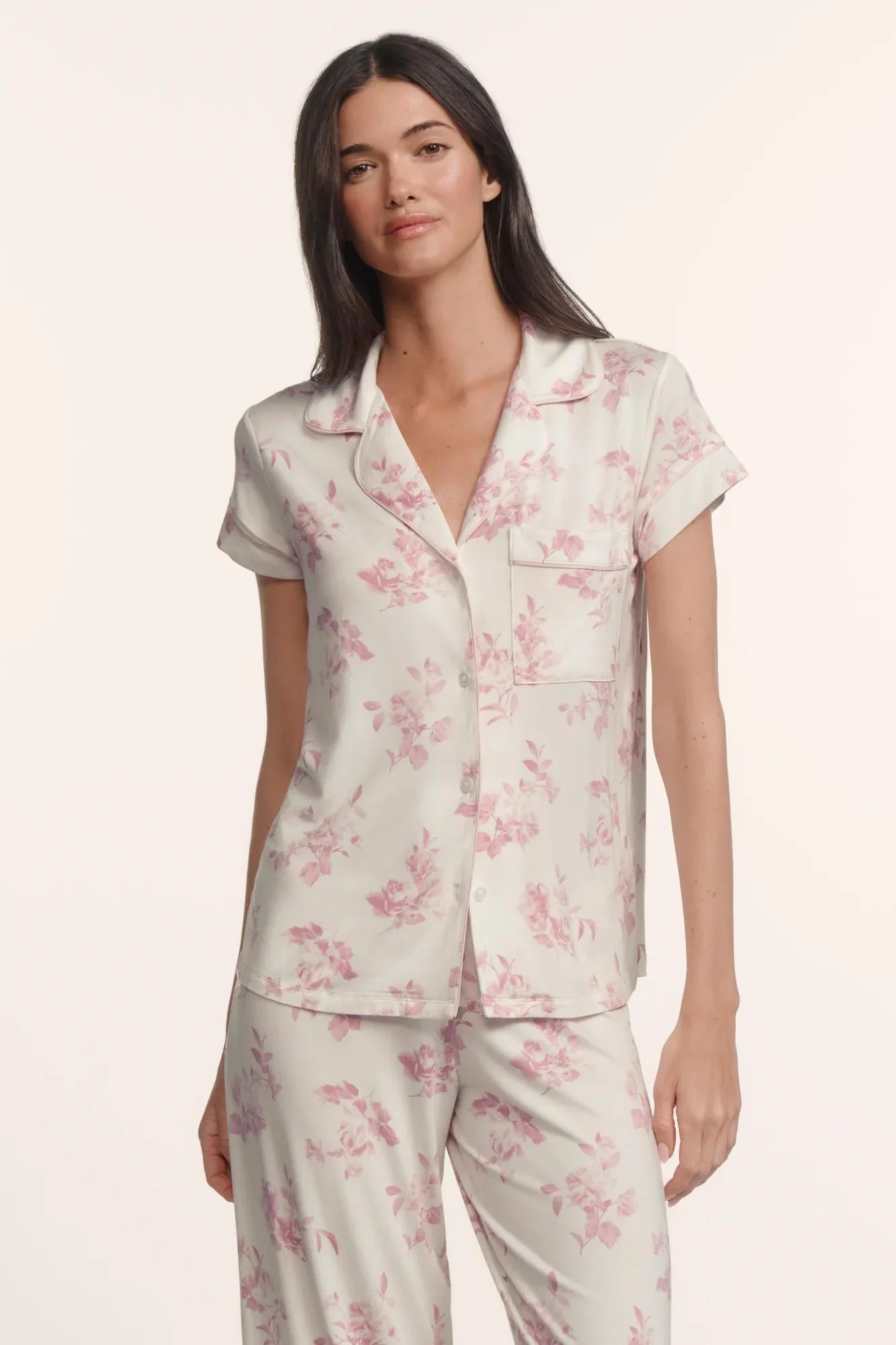 Gisele Printed TENCEL™ Modal Short Sleeve Cropped PJ Set - Image 3