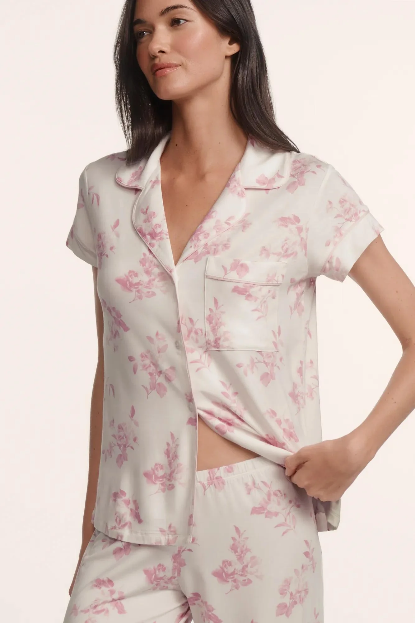 Gisele Printed TENCEL™ Modal Short Sleeve Cropped PJ Set - Image 4