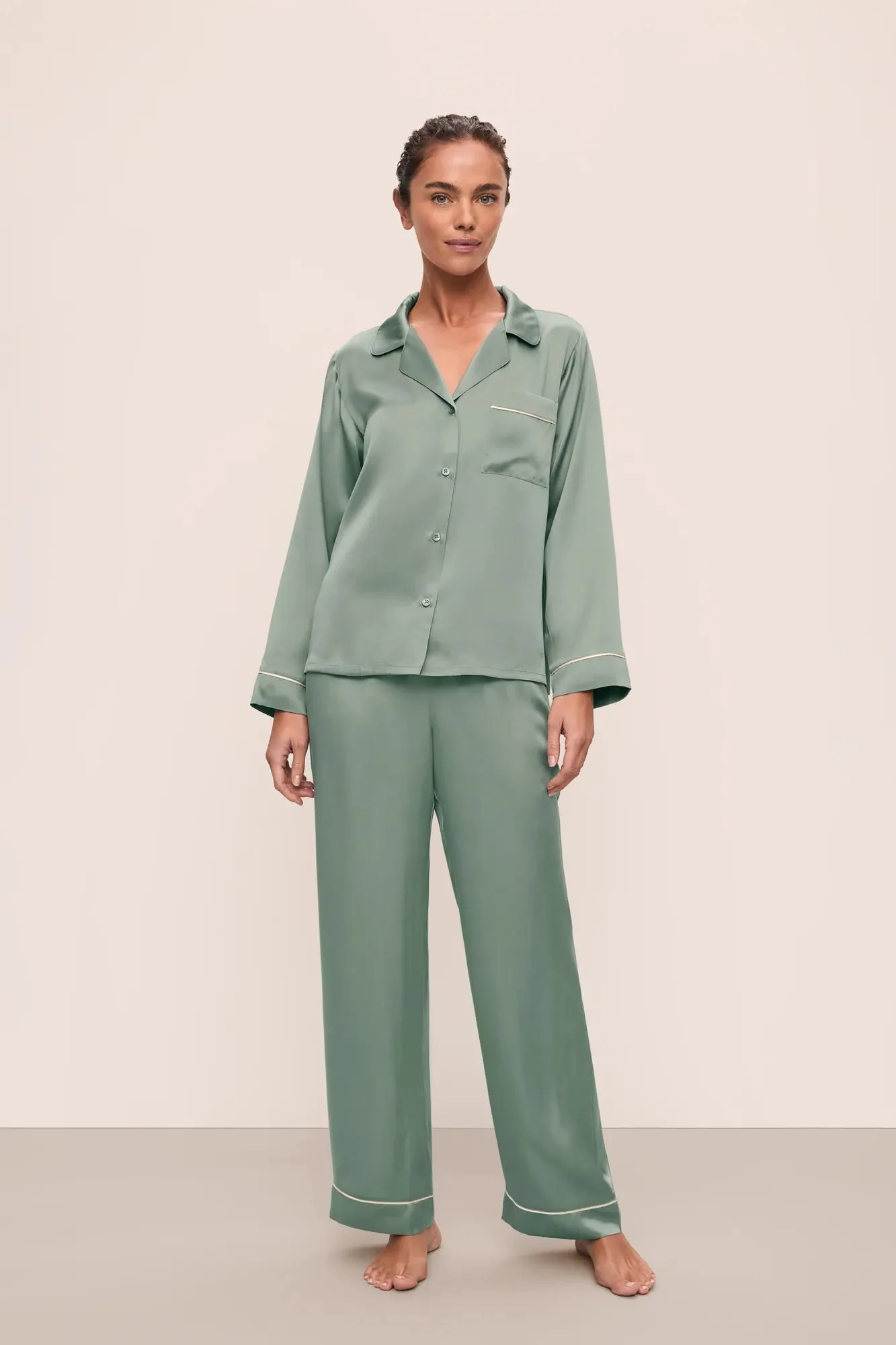 Inez Washable Silk Long PJ Set