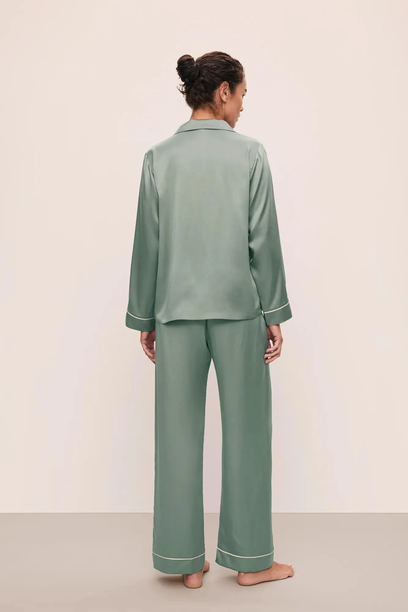 Inez Washable Silk Long PJ Set - Image 3