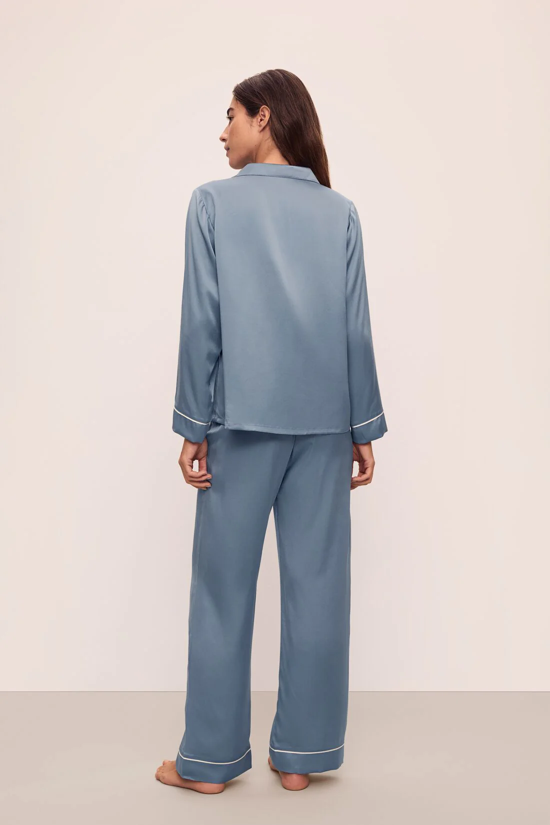 Inez Washable Silk Long PJ Set - Image 4