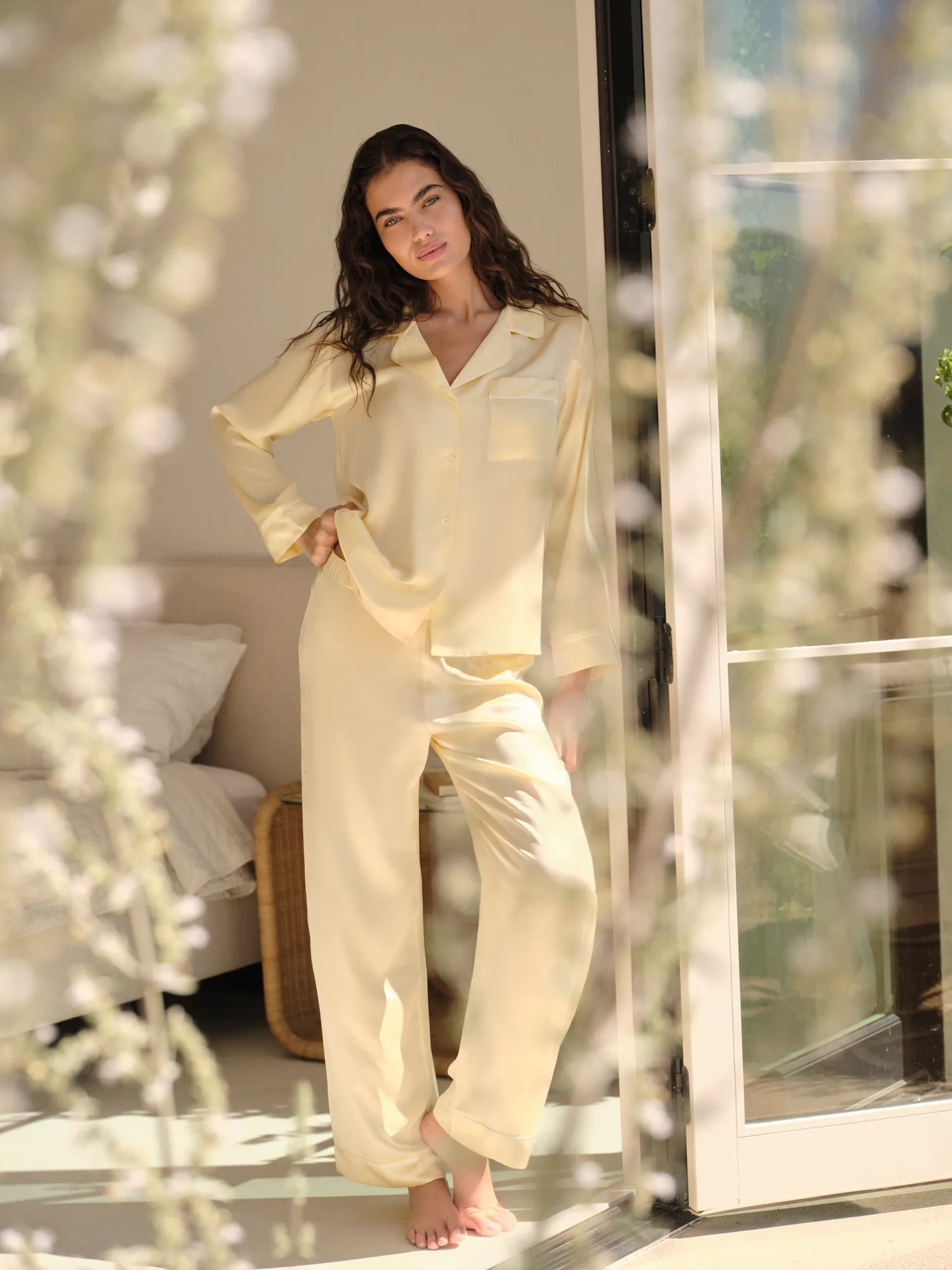 Inez Washable Silk Long PJ Set - Image 6