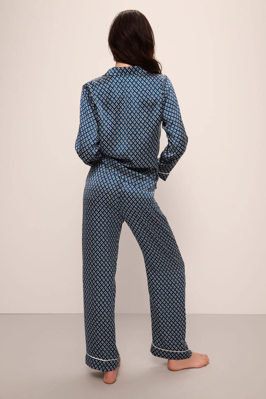 Inez Washable Silk Printed Long PJ Set - Image 4