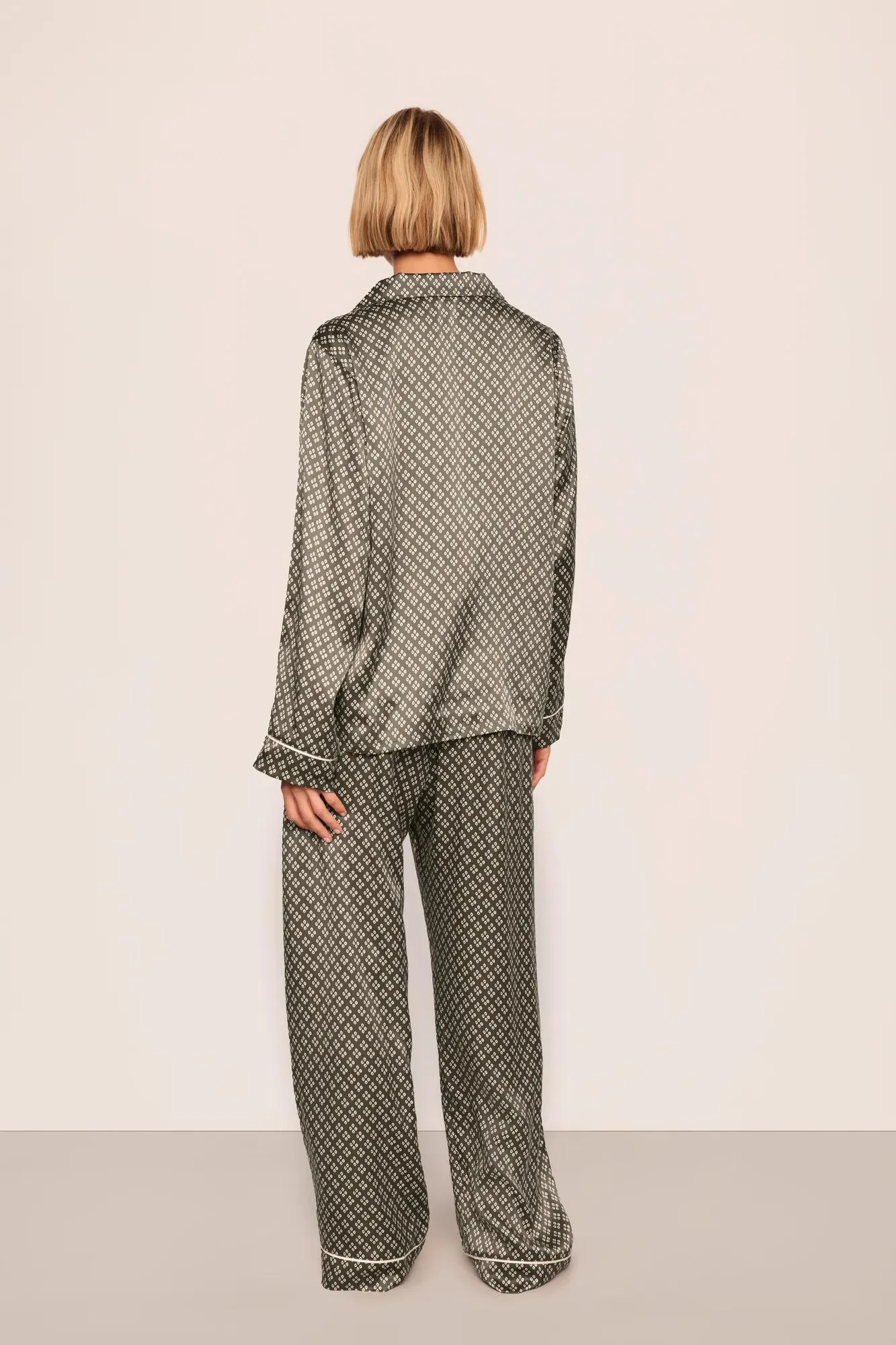 Inez Washable Silk Printed Long PJ Set - Image 3