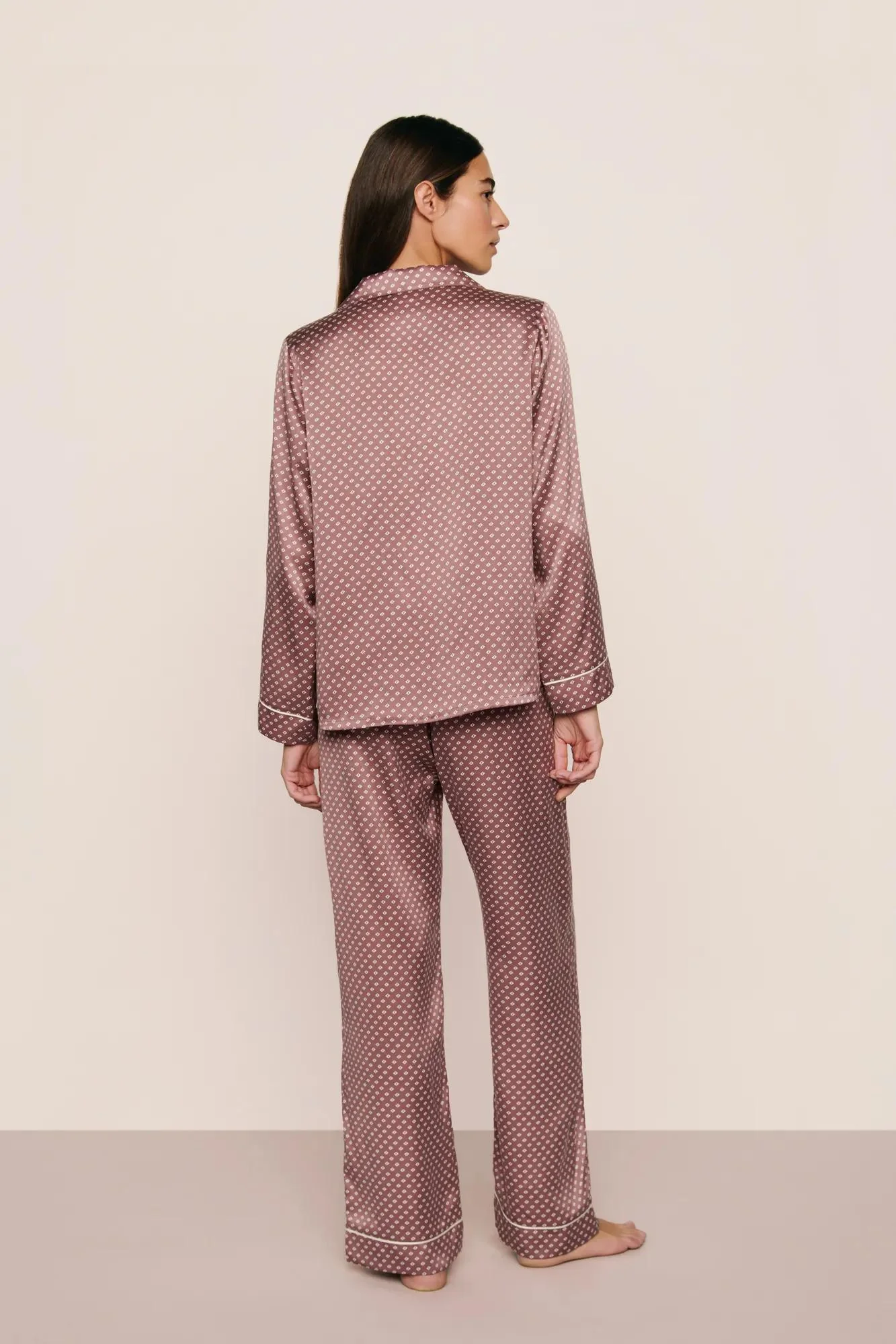 Inez Washable Silk Printed Long PJ Set - Image 3