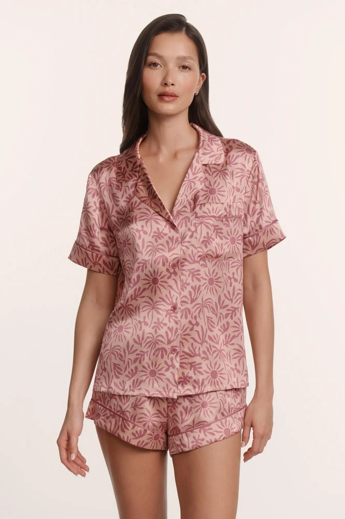 Eberjey x ILIA - Inez Washable Silk Printed Short PJ Set - Image 3