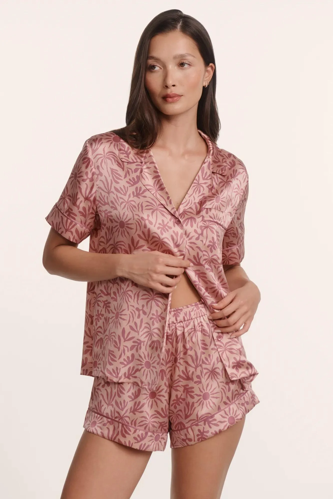 Eberjey x ILIA - Inez Washable Silk Printed Short PJ Set - Image 4