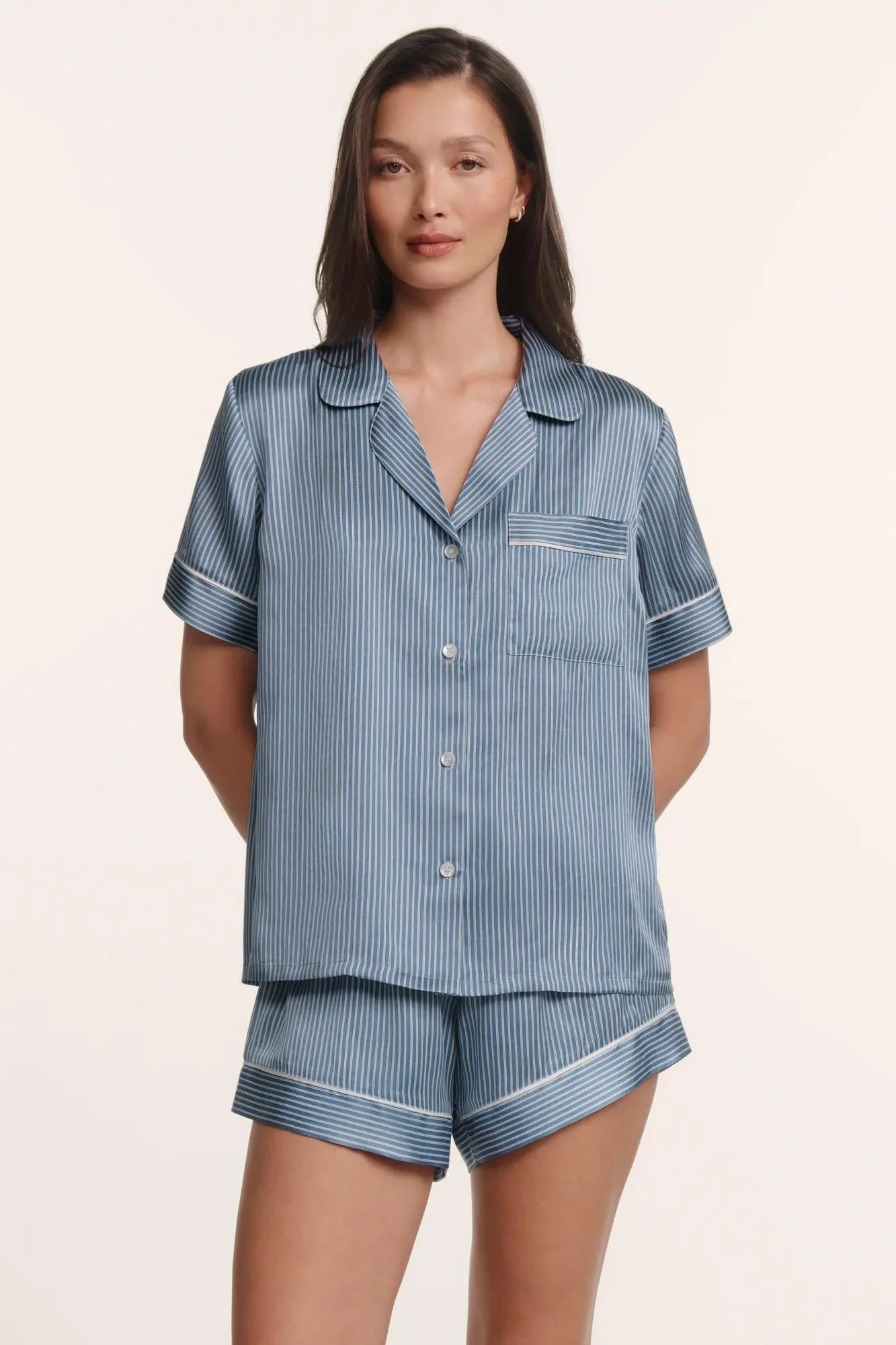 Inez Washable Silk Printed Short PJ Set - Image 4