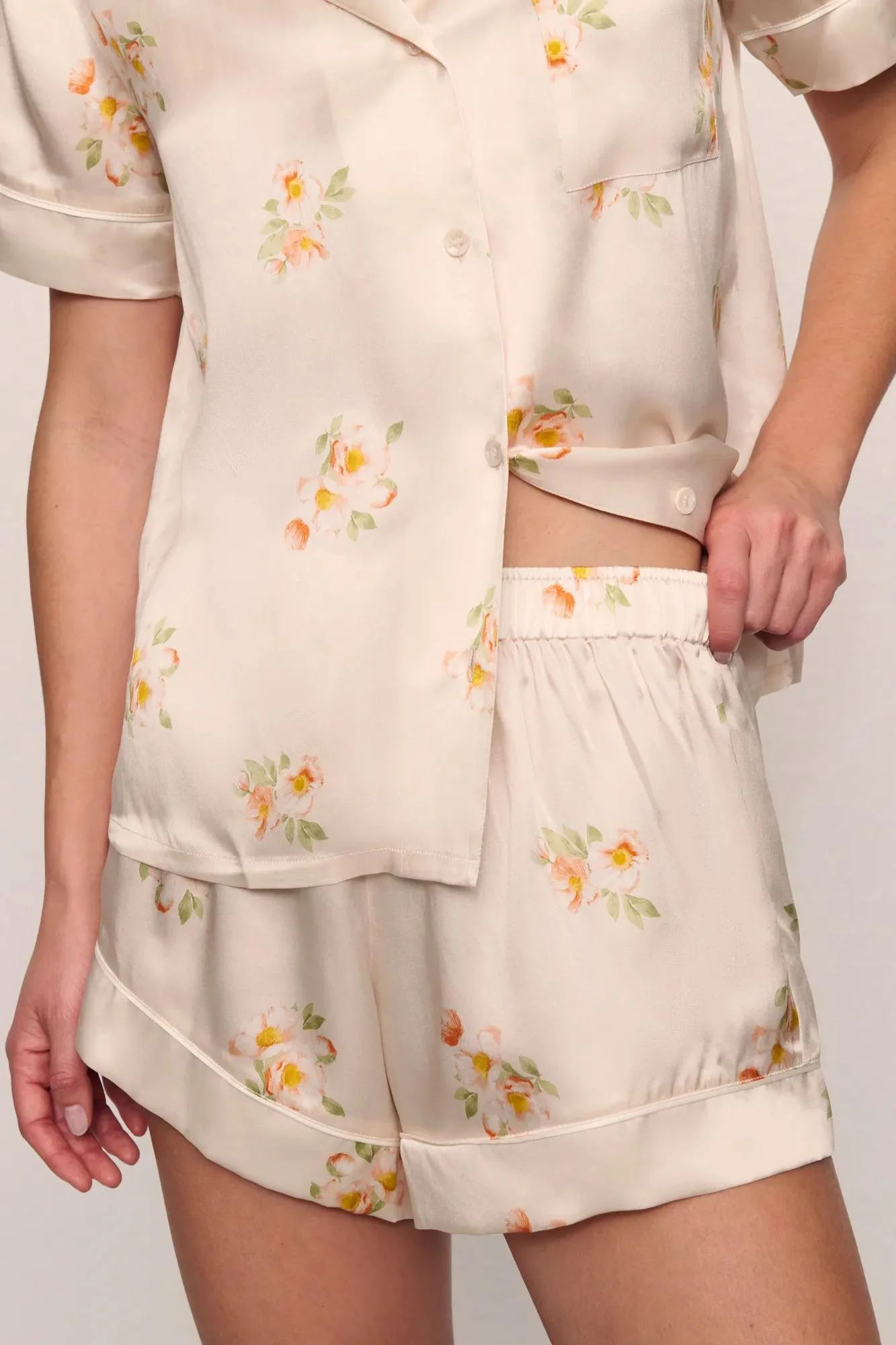Inez Washable Silk Printed Short PJ Set - Image 2