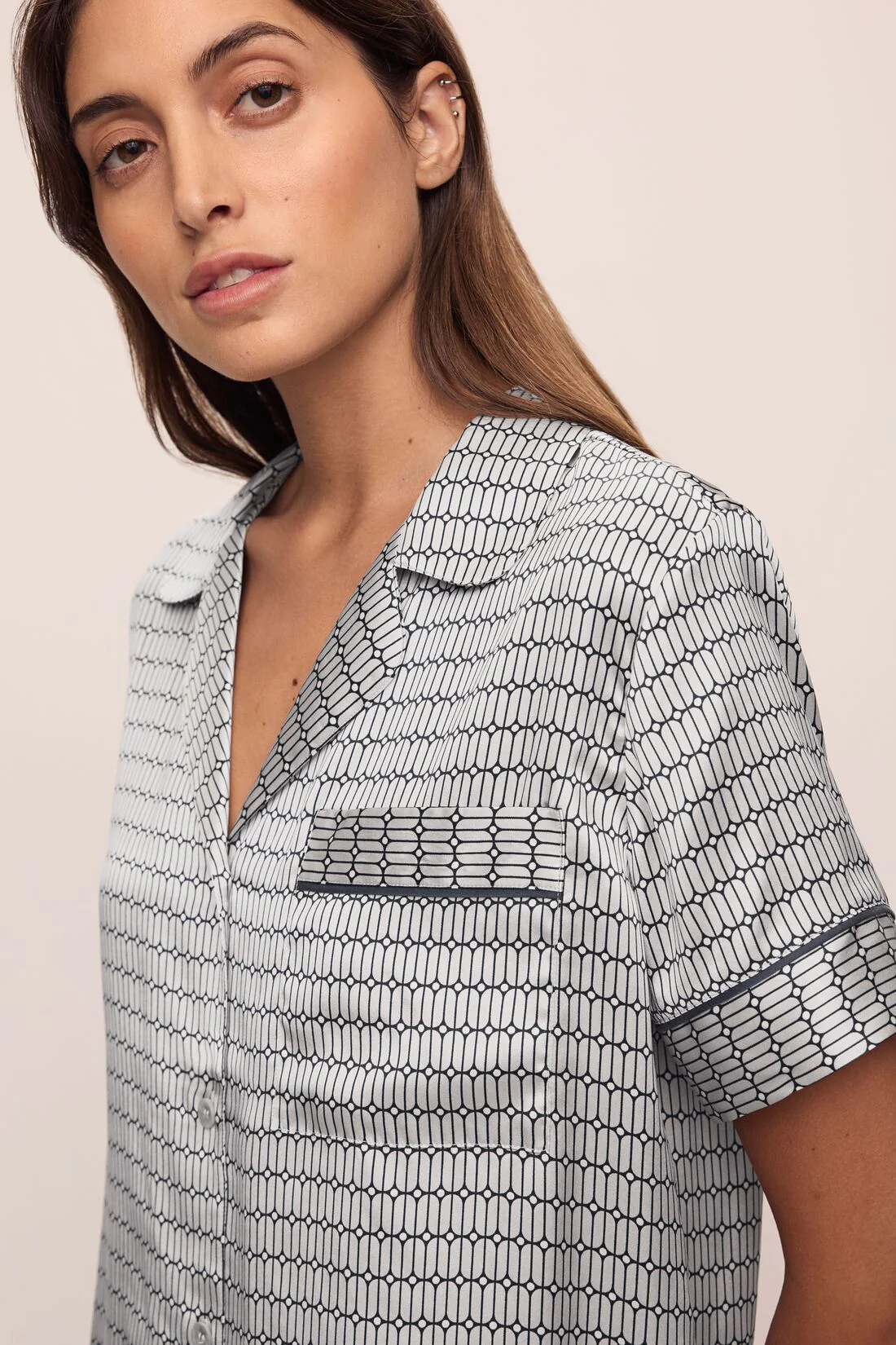 Inez Washable Silk Printed Short PJ Set - Image 2