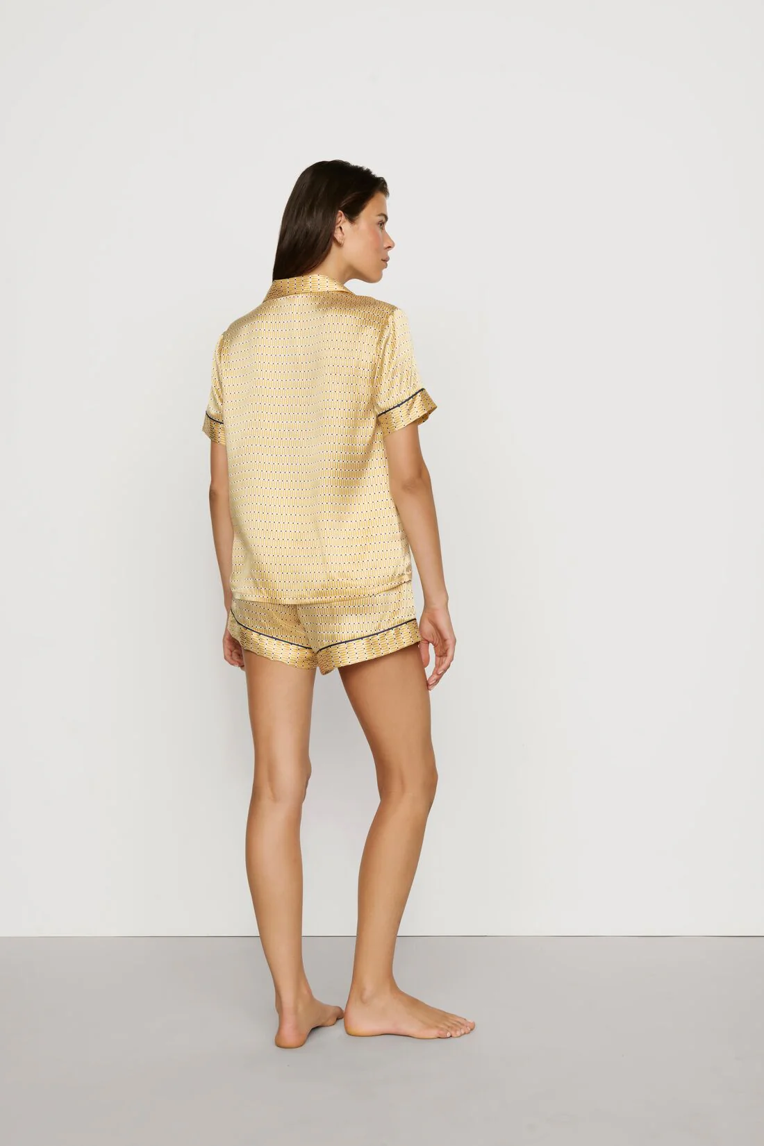 Inez Washable Silk Printed Short PJ Set - Image 4