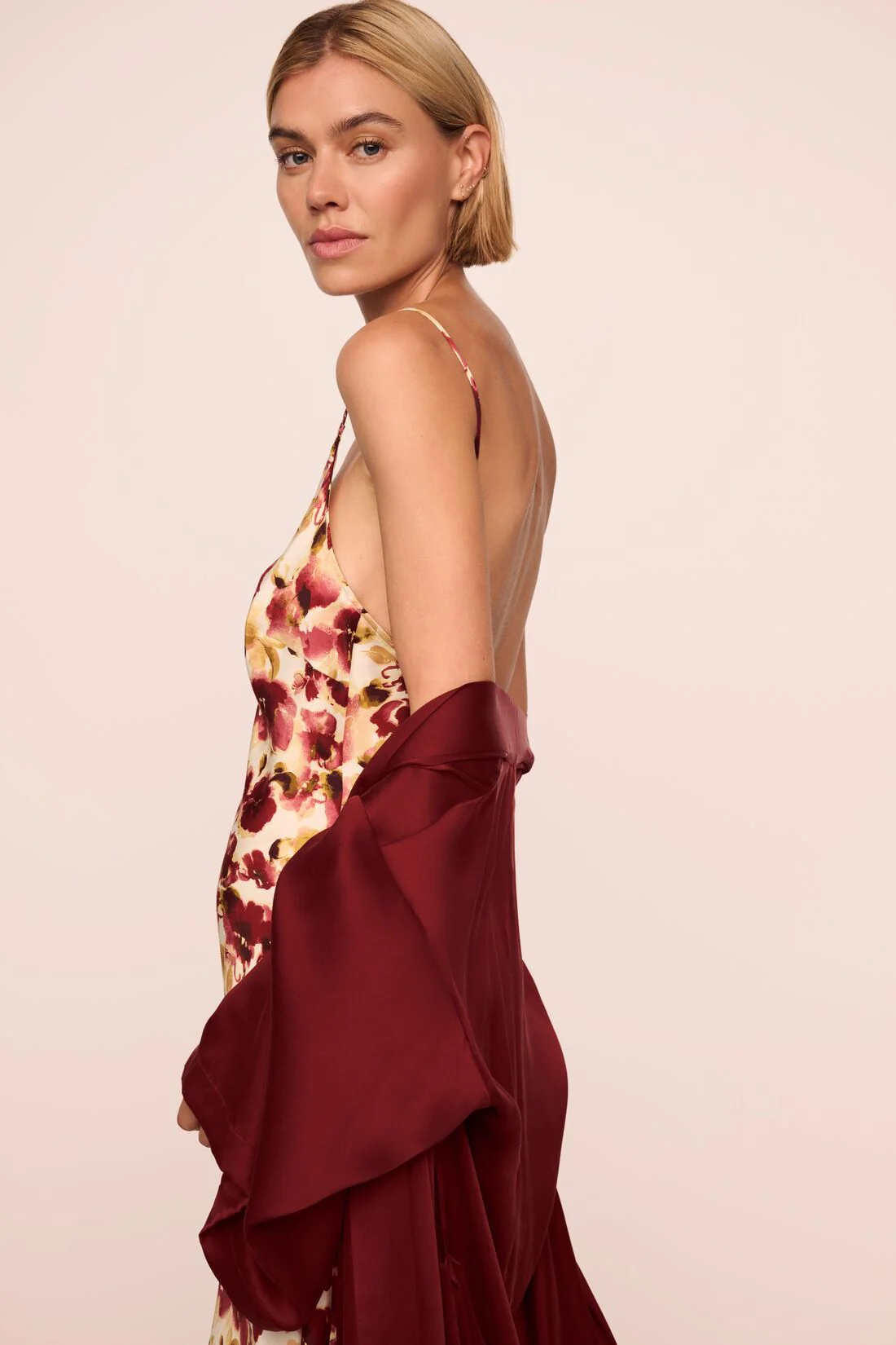 Eberjey x  Lily Aldridge - Inez Washable Silk Printed Slip - Image 6