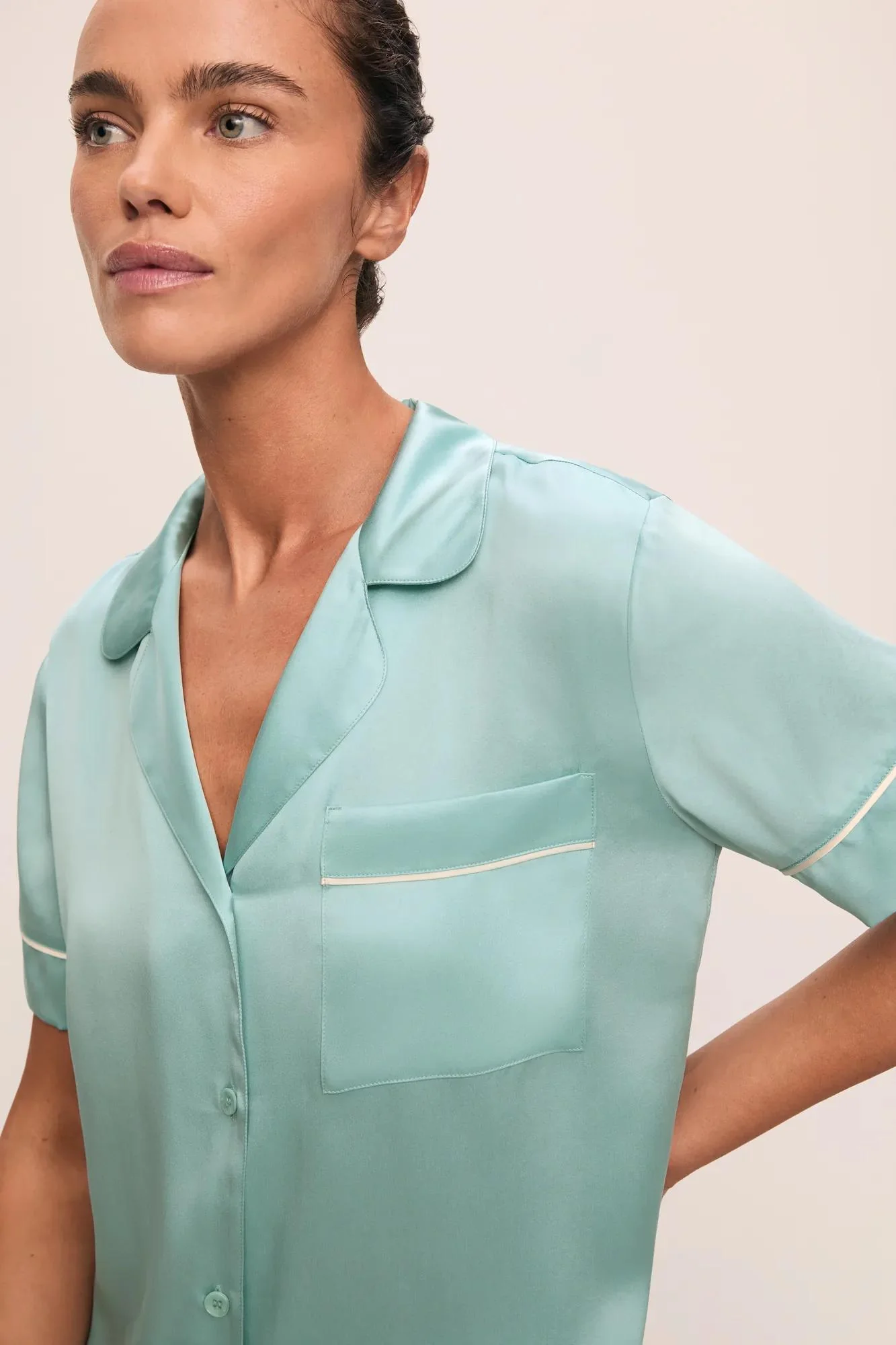 Inez Washable Silk Short PJ Set - Image 3