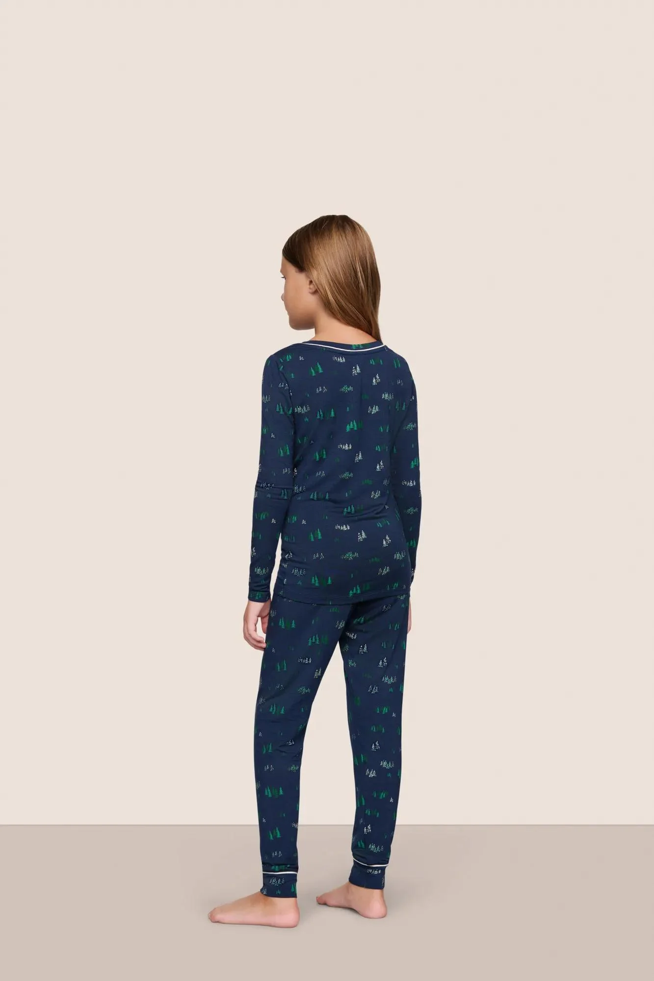 Kids Printed TENCEL™ Modal Unisex Long PJ Set - Image 3