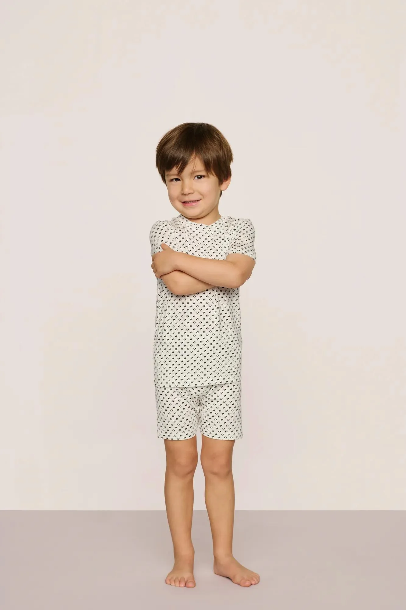 Kids Printed TENCEL™ Modal Unisex Short PJ Set - Image 2