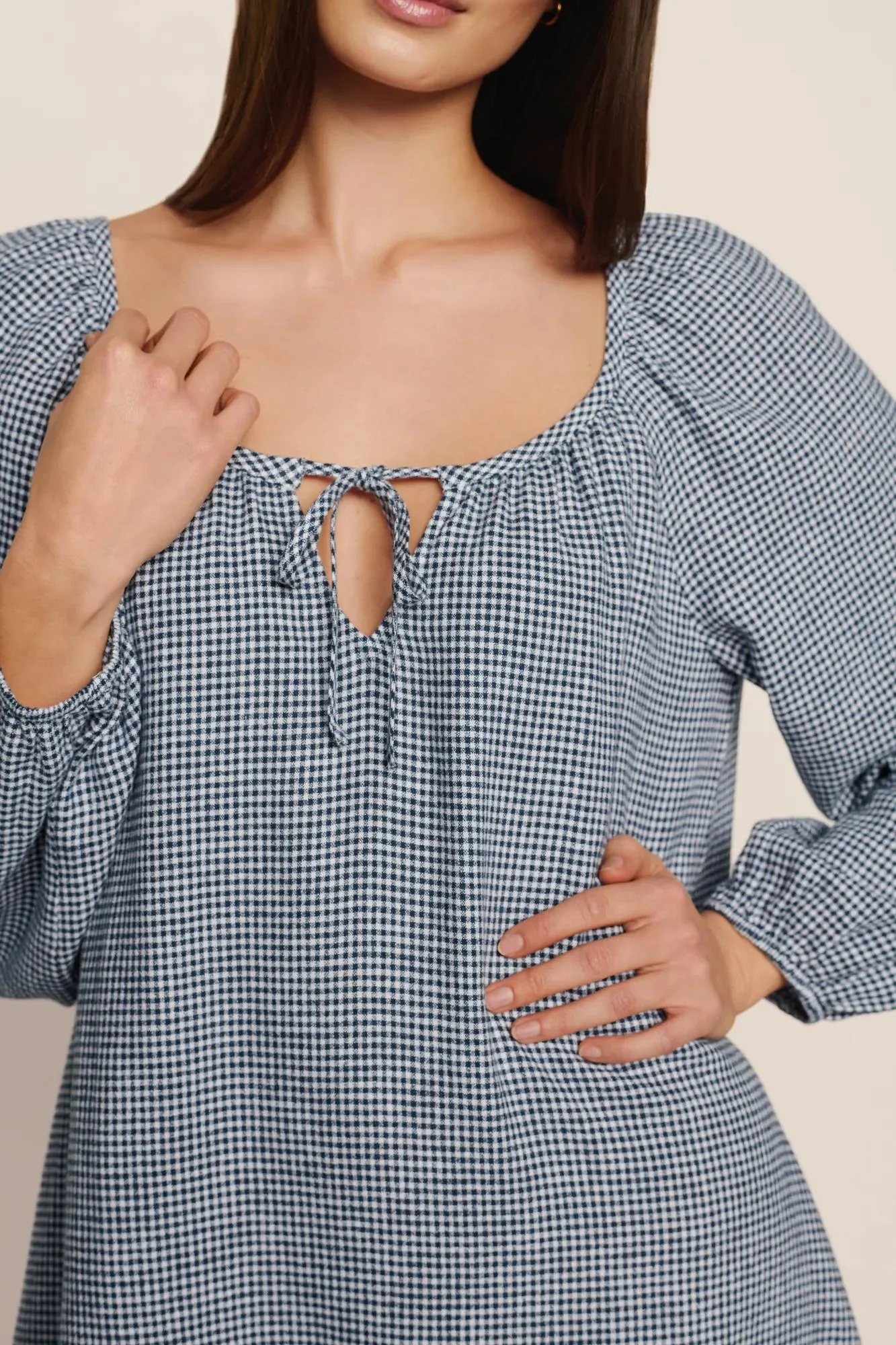 Linen Blend Short Dress - Image 3