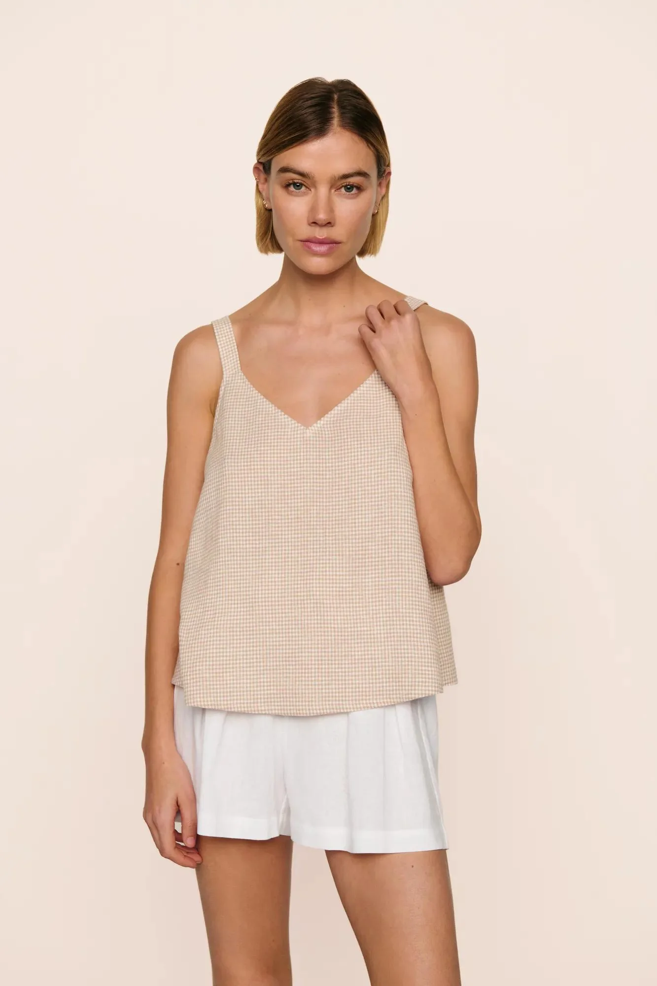 Linen Blend V Neck Cami - Image 5