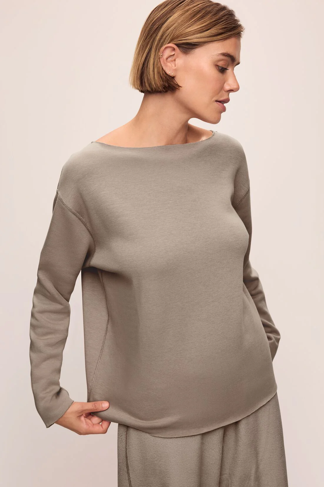 Reversible Plush Raw Edge Pullover - Image 3