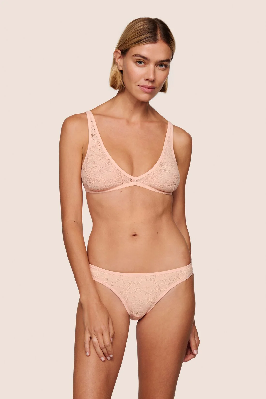 Soft Stretch Recycled Lace Plunge Bralette - Image 2