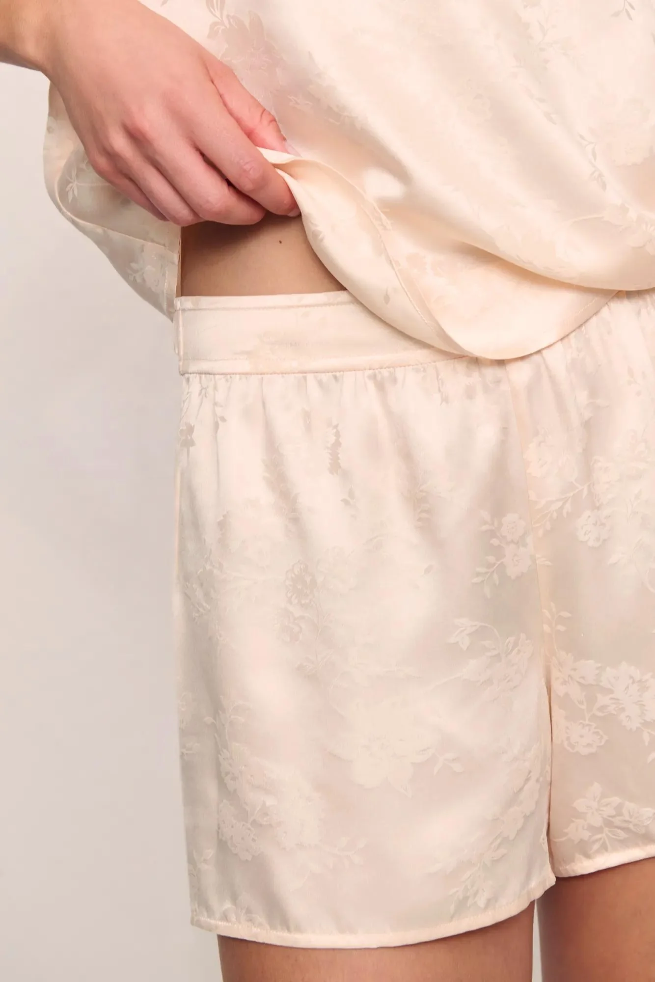 Washable Silk Jacquard Cami & Short PJ Set - Image 2