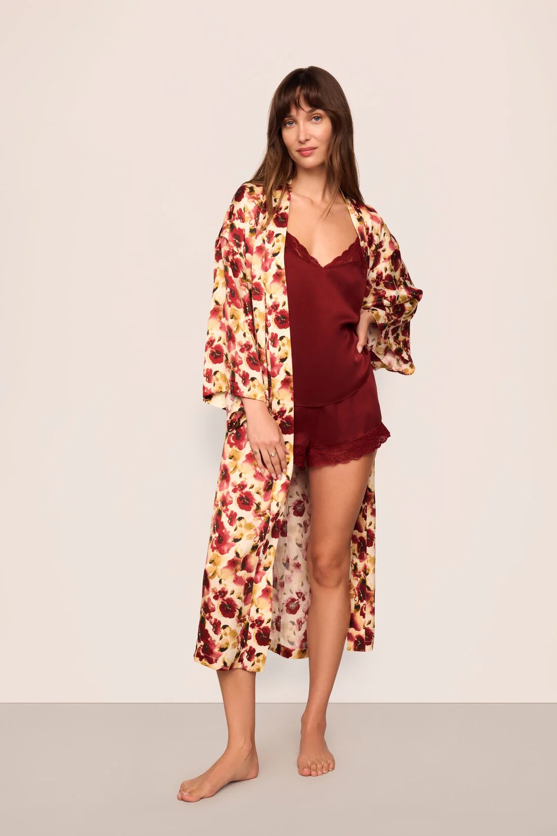Eberjey x  Lily Aldridge - Washable Silk Lace Cami & Short Set - Image 4